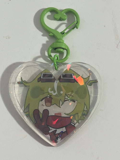 Parrotx2 holographic acrylic keychain